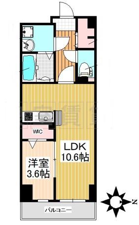 S-FORT北千種(1LDK/6階)の間取り写真