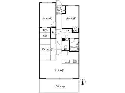 ウェリス桜山(3LDK/3階)の間取り写真