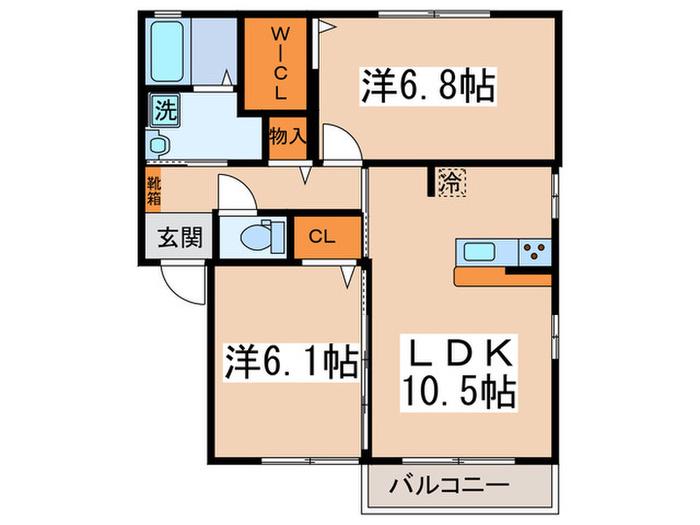 ＪＲ相模線 門沢橋駅 徒歩6分 2階建 築13年(2LDK/2階)の間取り写真
