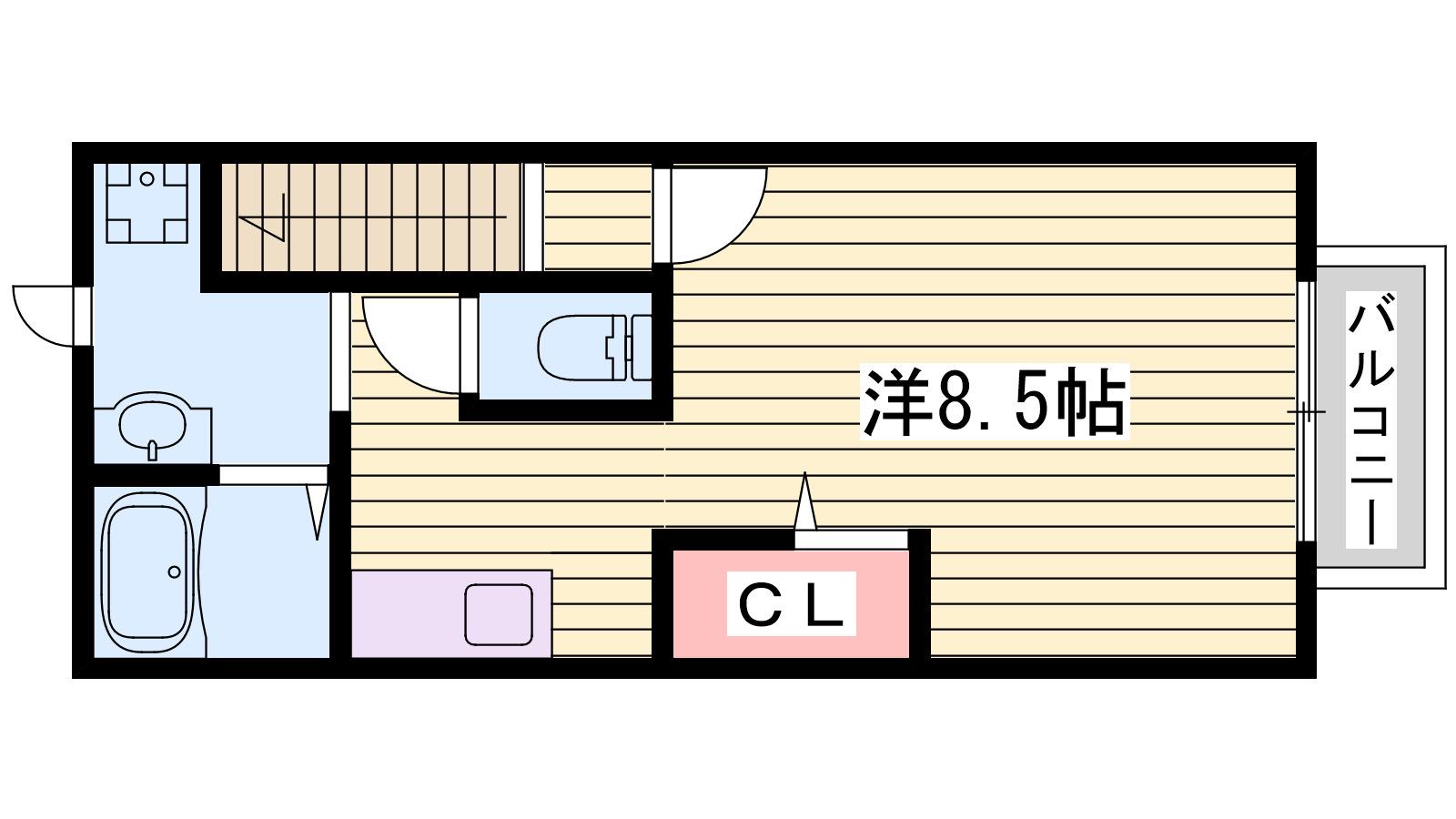チェリー ドーレ(1K/2階)の間取り写真