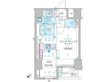 ジェノヴィア椎名町 502(1LDK/5階)の間取り写真