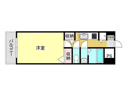 グランディ薬院(1K/3階)の間取り写真