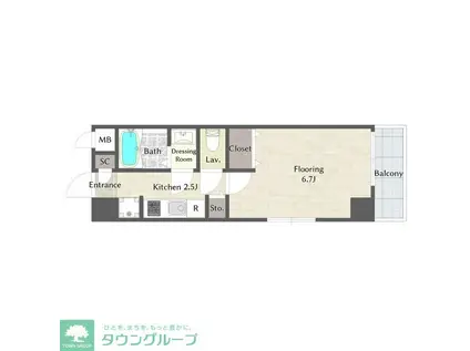 ロイビル国分寺(1K/4階)の間取り写真