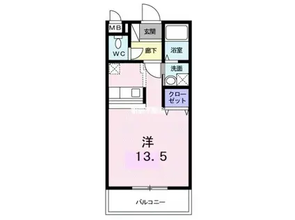 インター久留米SUR(ワンルーム/4階)の間取り写真