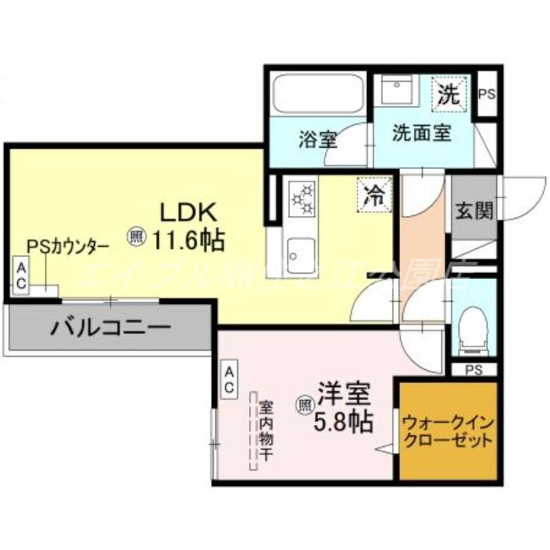 トリシア千躰(1LDK/2階)の間取り写真