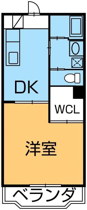 ハイトピア富士(1DK/4階)の間取り写真