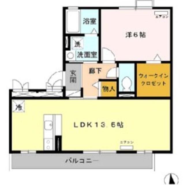 ホープM I・II(1LDK/3階)の間取り写真