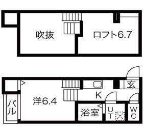 LUNA FORZA新守西(1K/1階)の間取り写真