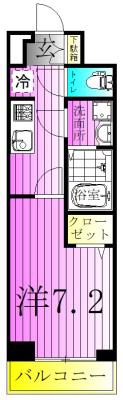 DIPS竹ノ塚駅前(1K/7階)の間取り写真