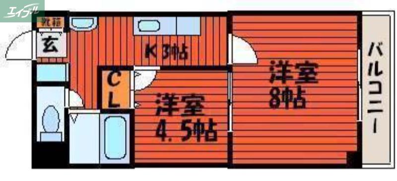 アニメフシミ(2K/7階)の間取り写真