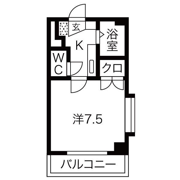 シティライフ本山(1K/1階)の間取り写真