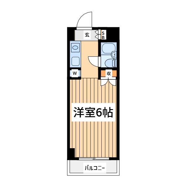 スカイコート八王子(ワンルーム/4階)の間取り写真