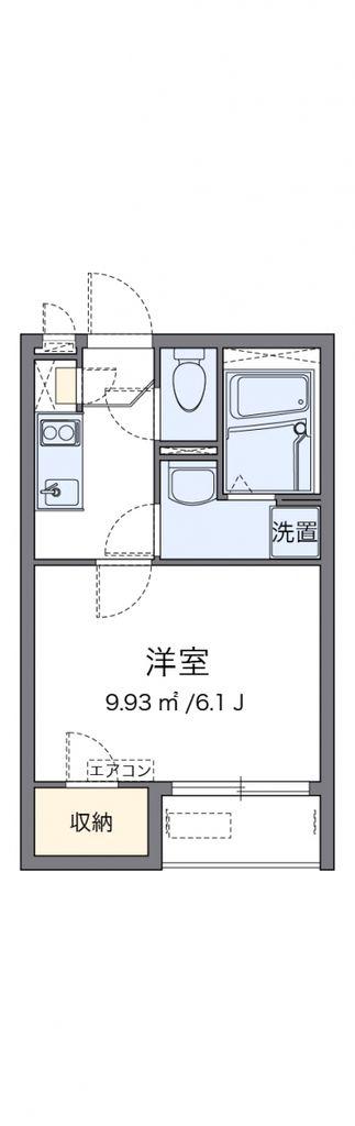 クレイノボンヌシャンス中村(1K/2階)の間取り写真