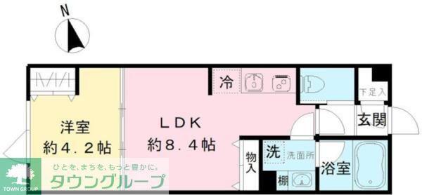 COEUR BLANC八幡山(1LDK/2階)の間取り写真