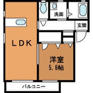 ユーガイアII(1LDK/1階)の間取り写真