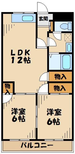 アビタシオン(2LDK/2階)の間取り写真