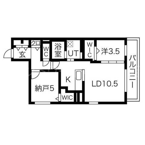 アルファスクエア南郷丘公園(2LDK/1階)の間取り写真