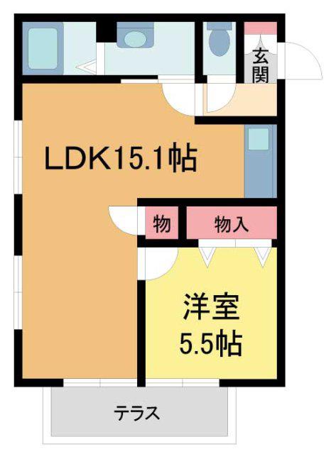 シャルマンハイツ魚崎II(1LDK/1階)の間取り写真
