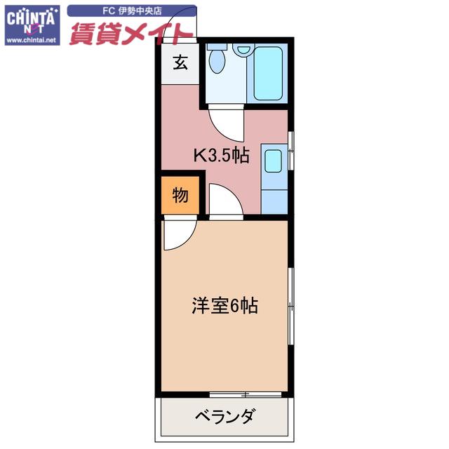 ドリームハイツ(1K/2階)の間取り写真