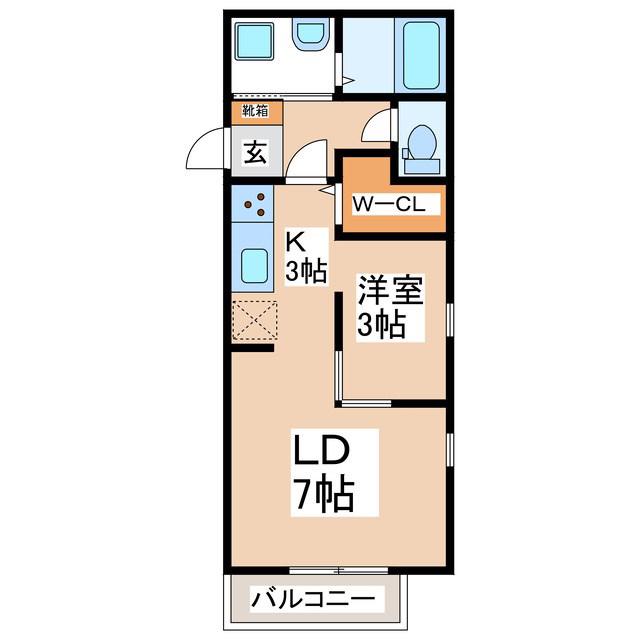 グランレナード上田(1LDK/2階)の間取り写真