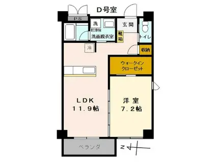 サンマリン安里(1LDK/3階)の間取り写真