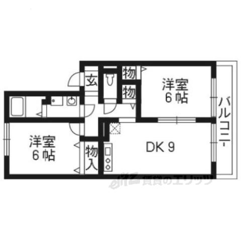 セジュールM(2DK/1階)の間取り写真