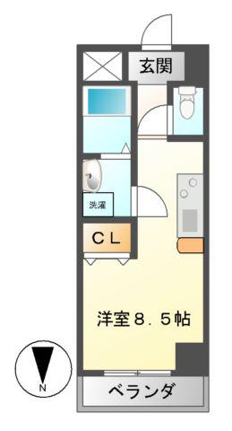LA DOUCEUR今池(ワンルーム/10階)の間取り写真
