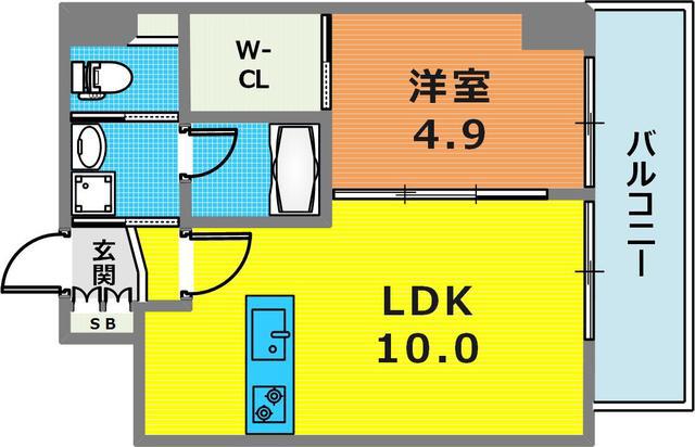 アヴェニール永沢(1LDK/1階)の間取り写真