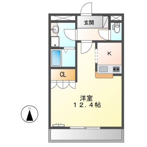 マキアージュ(1K/2階)の間取り写真