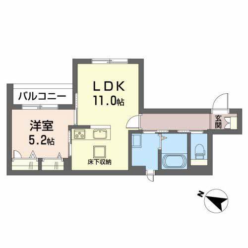 シャーメゾン スエルテ(1LDK/1階)の間取り写真