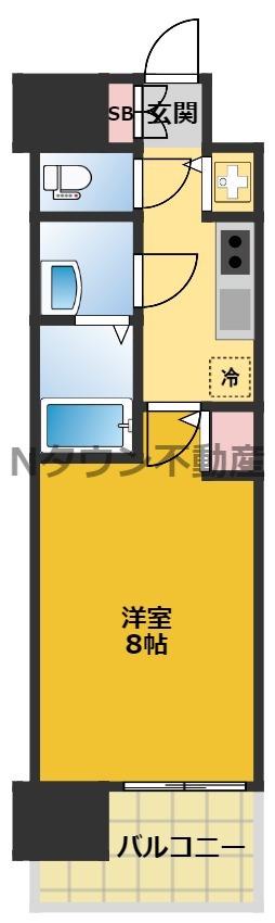 エスリード栄イーストスクエア(1K/15階)の間取り写真