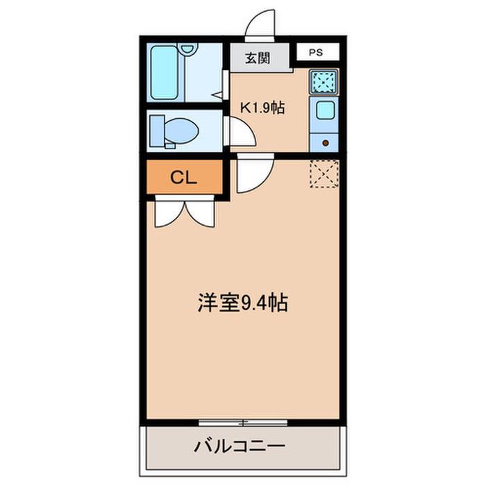 サンシャイン(1K/2階)の間取り写真