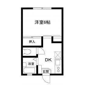Kパレス上大岡(1DK/1階)の間取り写真