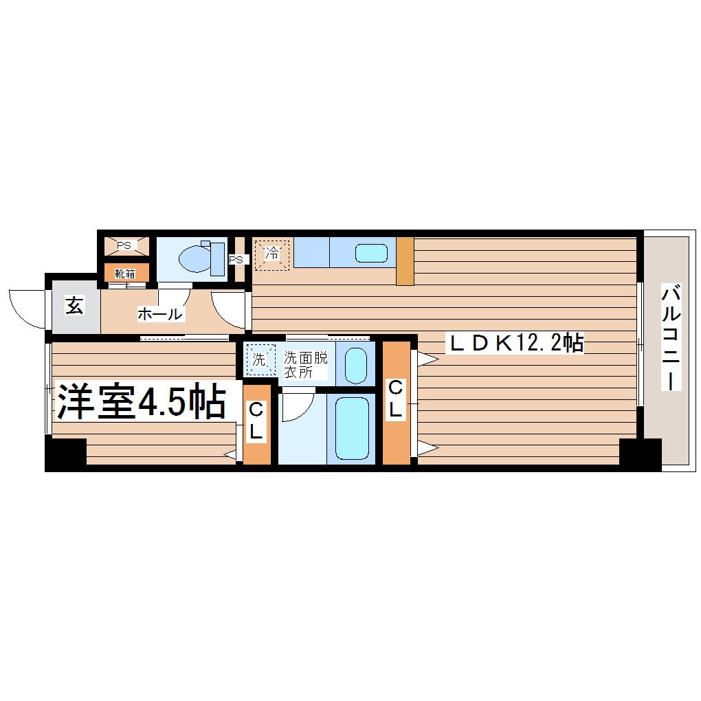 URBANHILL MUKAIYAMA(1LDK/4階)の間取り写真