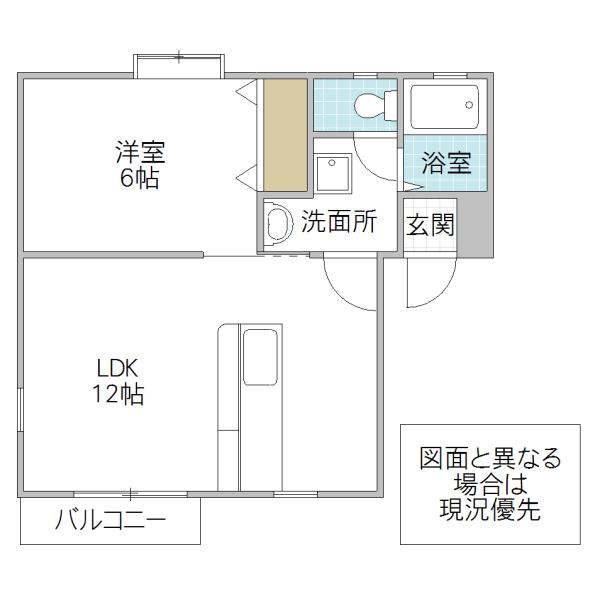 東第5コーポ(1LDK/1階)の間取り写真