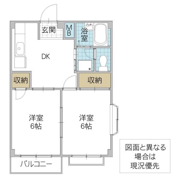 エルディム・馬渕 I(2DK/1階)の間取り写真