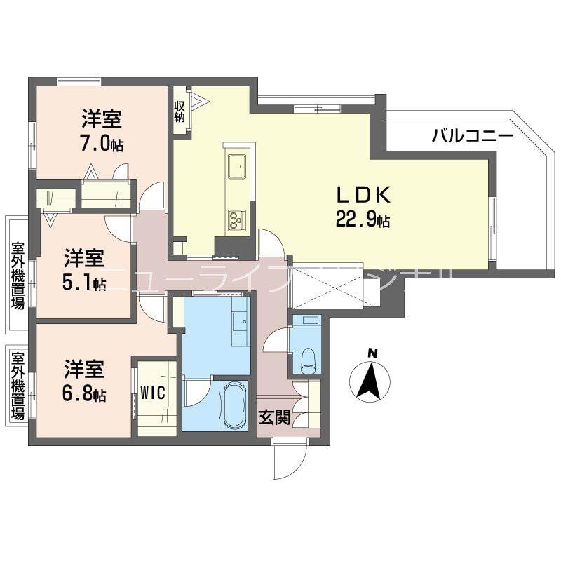 オスマンサス(3LDK/2階)の間取り写真