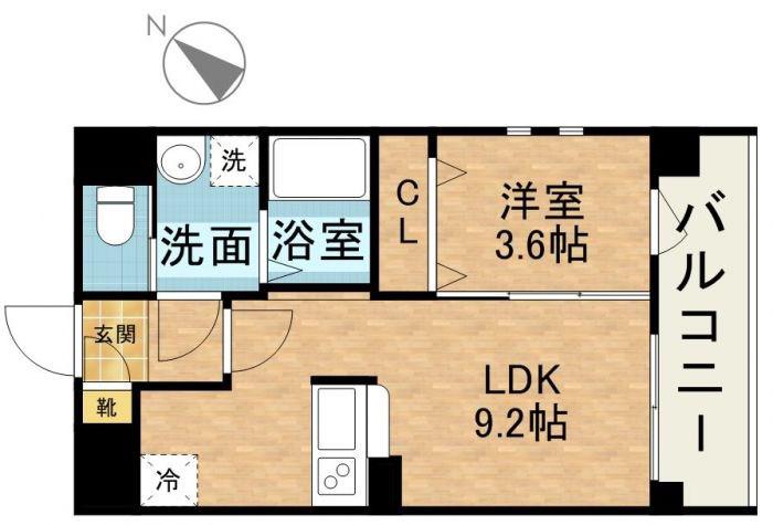 アクアリア室見(1LDK/5階)の間取り写真