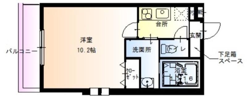 フジパレス湊II番館(1K/3階)の間取り写真