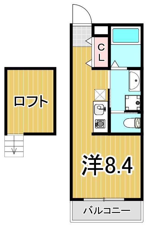 ミリオンハイツ綾瀬(ワンルーム/1階)の間取り写真