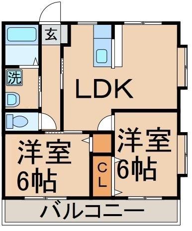 ガーデンハウスセキネ(2LDK/1階)の間取り写真