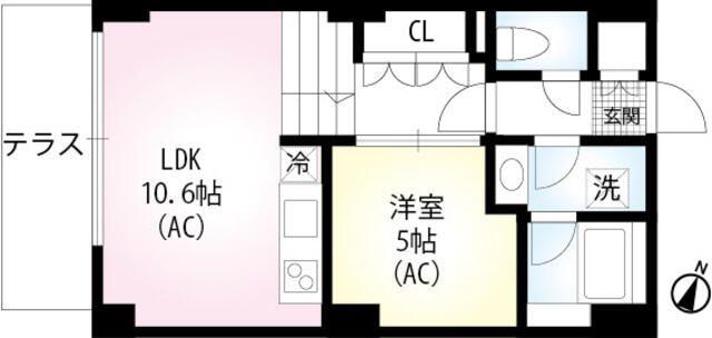 セリシエール神楽坂南町(1LDK/1階)の間取り写真