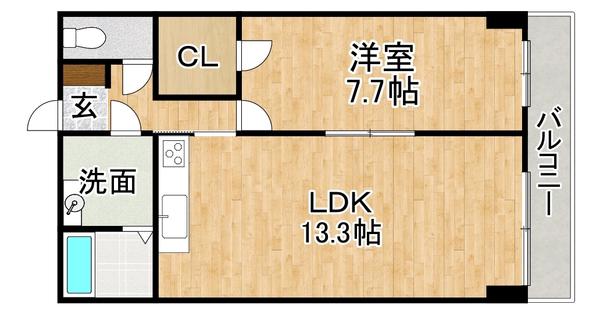 サルイオビヒロ(1LDK/2階)の間取り写真