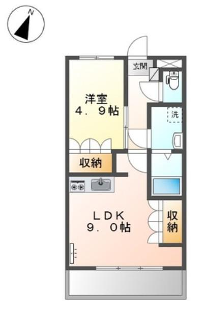 サングリーンズ(1LDK/3階)の間取り写真