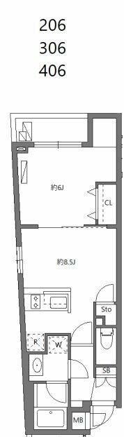 ワーフときわ台(1LDK/4階)の間取り写真