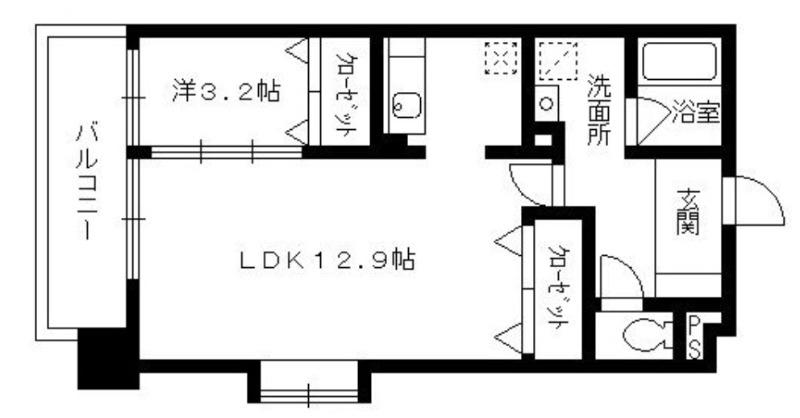セレス別府(1LDK/3階)の間取り写真