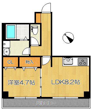 アルビーナ(1LDK/2階)の間取り写真
