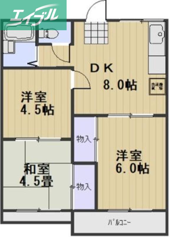 メゾン河合 A棟(3DK/2階)の間取り写真