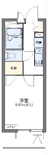 レオパレス横浜堀ノ内(1K/3階)の間取り写真