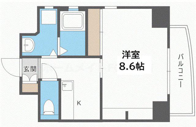 シーダプレイスII(1K/4階)の間取り写真